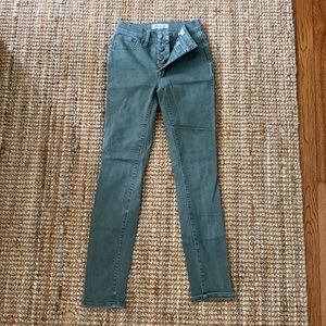 Madewell skinny jean/pant in green/grey